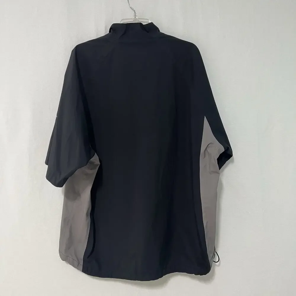 NIKE Golf Storm Fit Windbreaker Jacket XL Short Sleeve 1/2 Zip Pullover Black Gr